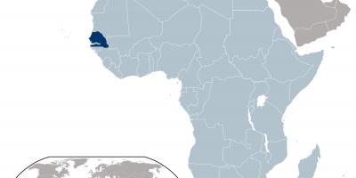 Carte du Sénégal emplacement sur le monde