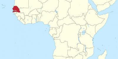 Le sénégal sur une carte de l'afrique